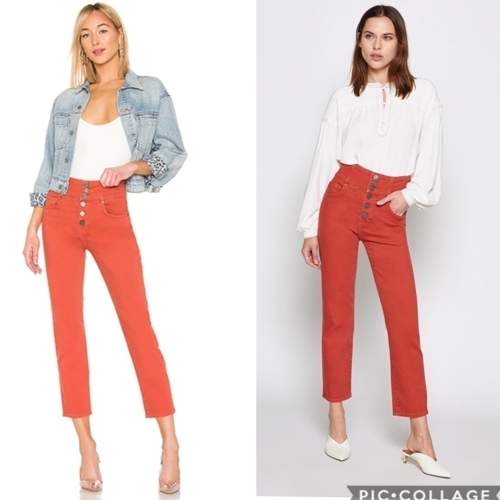 Joie Laurelle Cropped High Waisted Brick Jeans Size 24